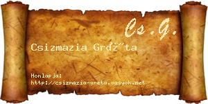 Csizmazia Gréta névjegykártya